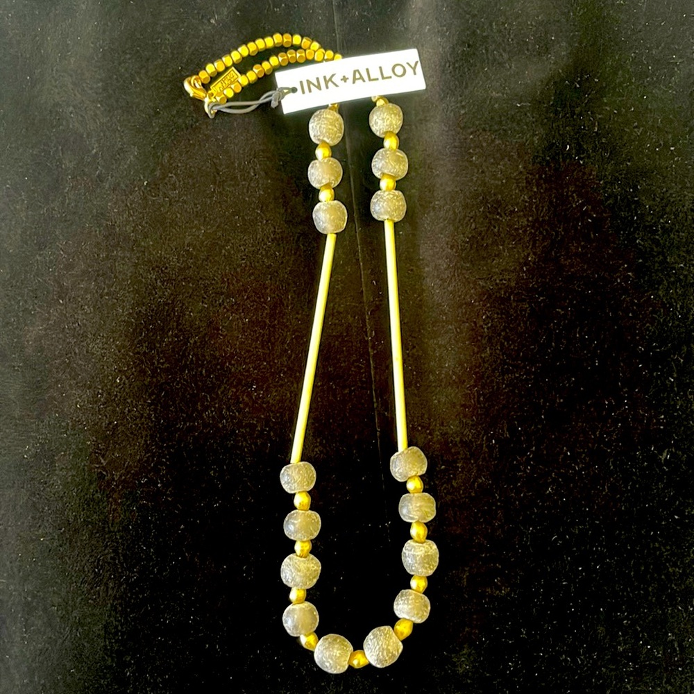 Ink + Alloy Long Bead Necklace
